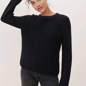 Jenni Kayne black cotton, fisherman sweater, size small, VEUC